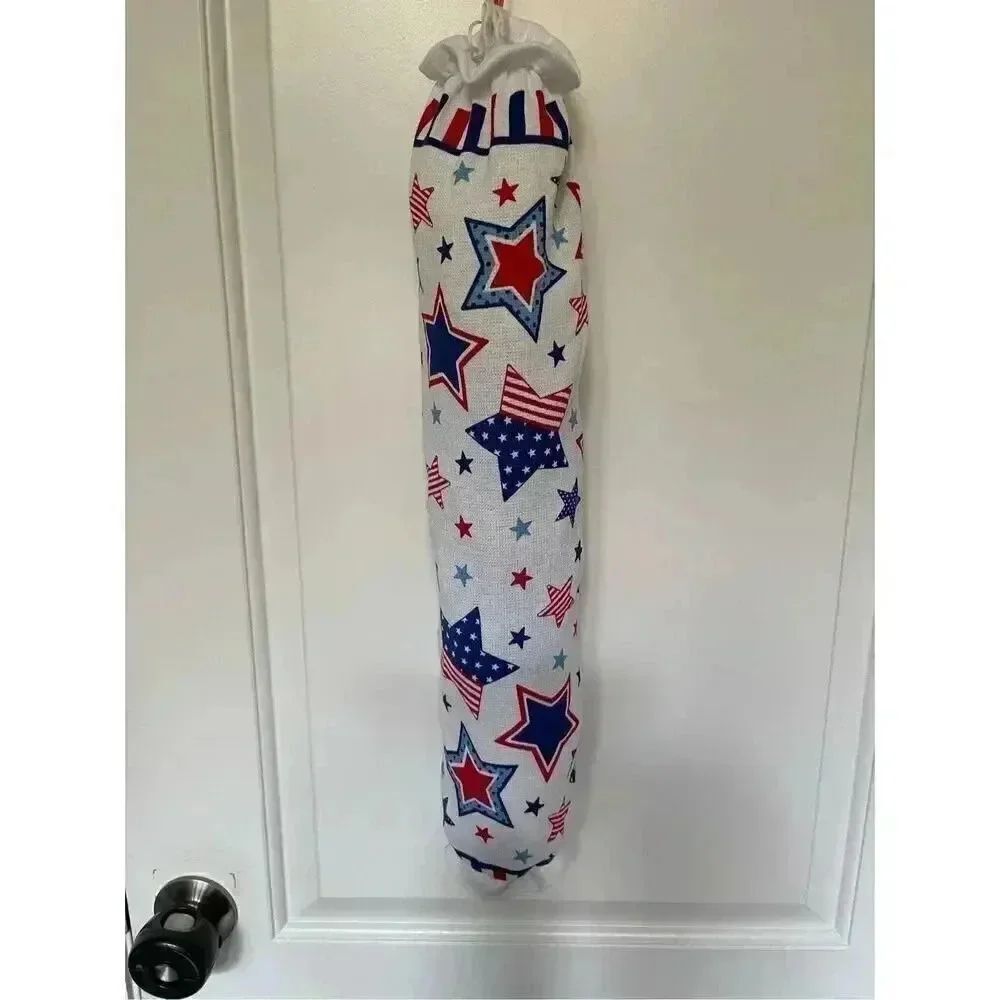 Handmade Plastic Bag Holder- Patriotic Stars